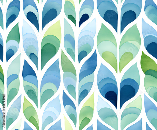 Ornamental watercolor handdrawn seamless pattern  photo