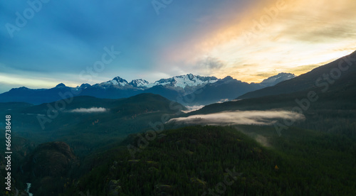 Aerial Canadian Mountain Landscape. Nature Background Panorama. © edb3_16
