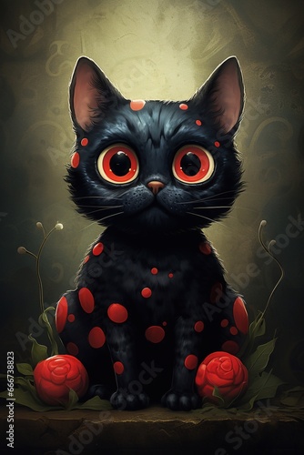 Cute cat illustration background