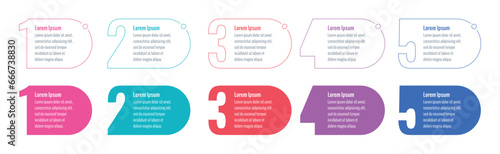 five-step infographic template. 1-5 number information template. web, internet, annual report, magazine infographic template