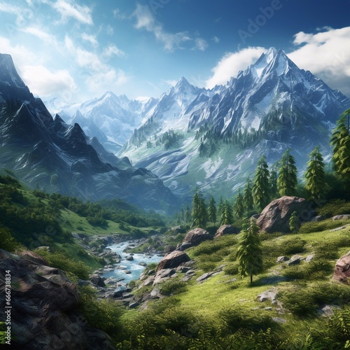Mountain landscape background © Mykhaylo