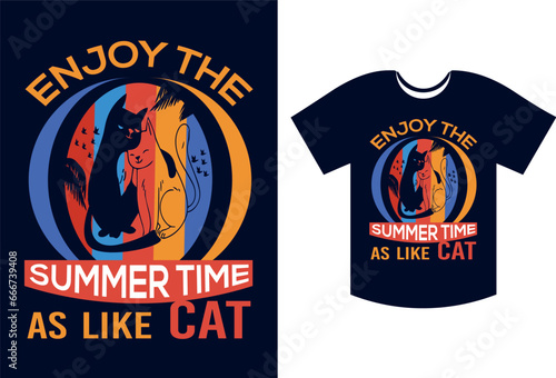 Eye catching Cat T-Shirt Design Vector
