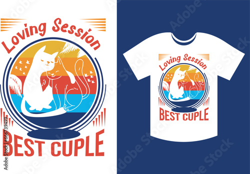 Eye catching Cat T-Shirt Design Vector
