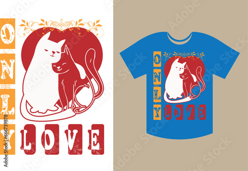 Eye catching Cat T-Shirt Design Vector