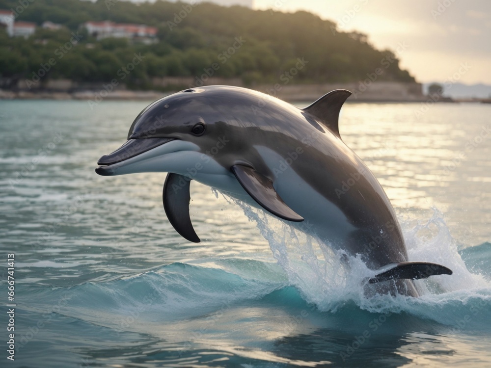 Fototapeta premium dolphin jumping out of water