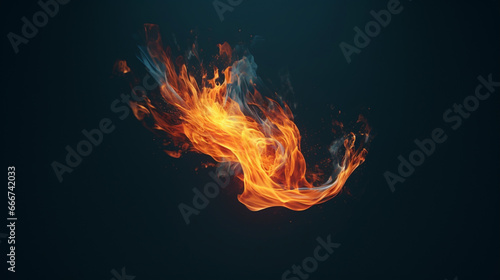 Des flammes et du feu sur un fond noir. Arrière-plan pour conception et création graphique. © FlyStun