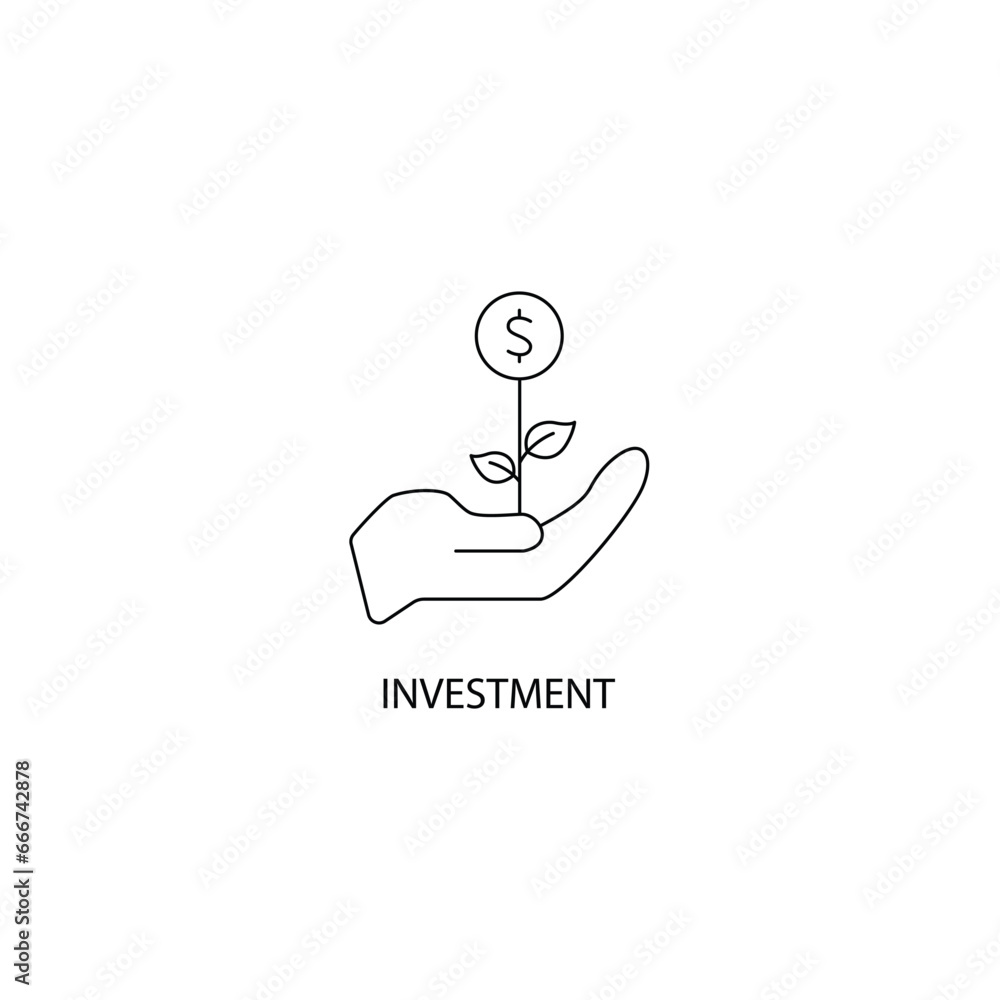 investment concept line icon. Simple element illustration. investment concept outline symbol design. investment concept line icon. Simple element illustration. investment concept outline symbol design.