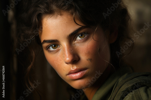 Arab-Israeli war, portrait of an Israeli woman soldier photo