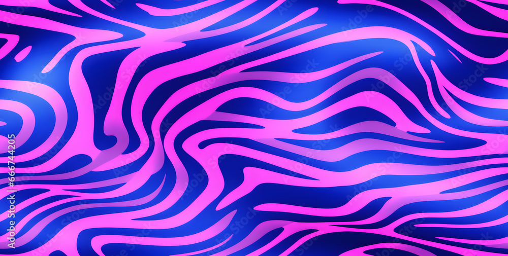 Zebra skin print seamless hand drawn neon pattern 