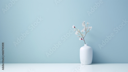 A minimalist arrangement of white flowers in a sleek vase © cac_tus