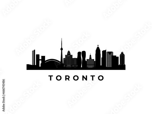 Vector Toronto skyline. Travel Toronto famous landmarks. Business and tourism concept for presentation, banner, web site.
