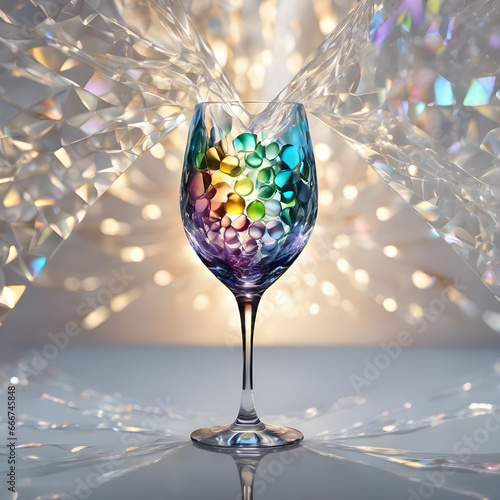 Colorful artistic wine glass celebration background AI generative art seq 13 of 13