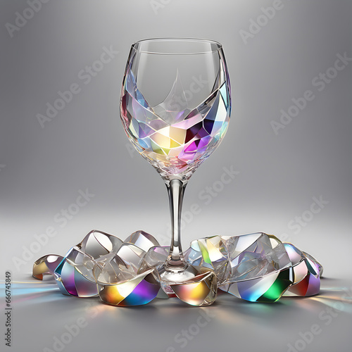 Colorful artistic wine glass celebration background AI generative art seq 12 of 13