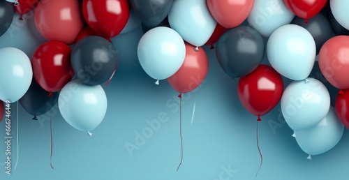 Holiday balloons on a solid color background