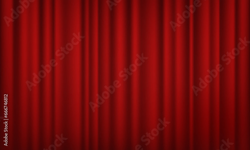 Red curtains. Vector illustration.