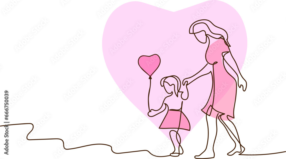  mother and daughter walk hand in hand