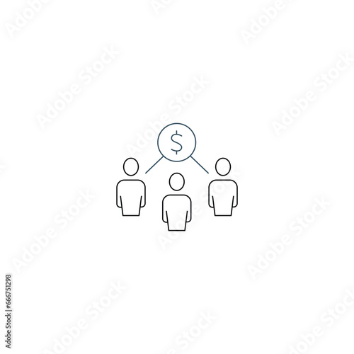 Share holder concept line icon. Simple element illustration.Share holder concept outline symbol design