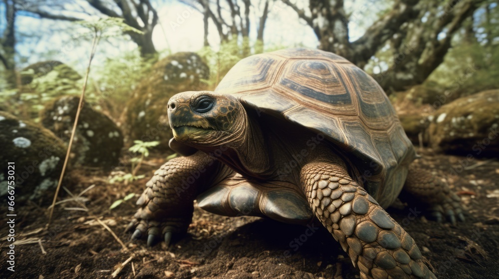 Pinta Island Tortoise in its Natural Habitat