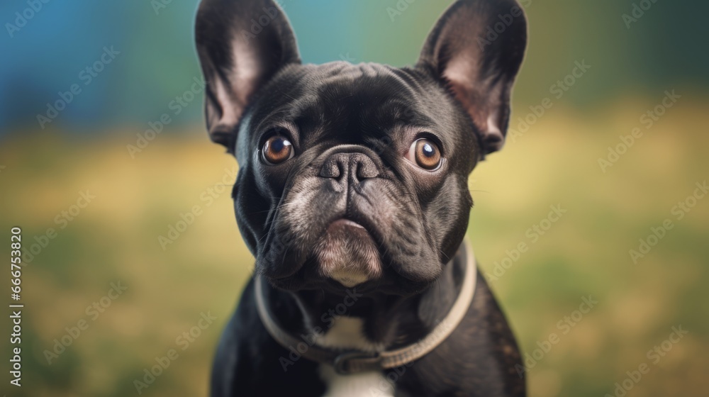 Inquisitive French Bulldog with Tilted Head