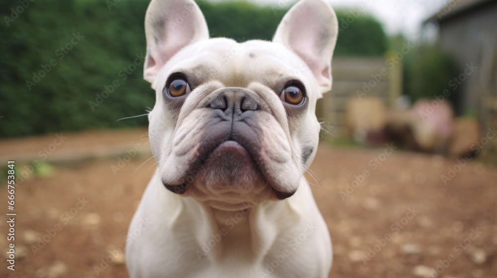 Inquisitive French Bulldog with Tilted Head