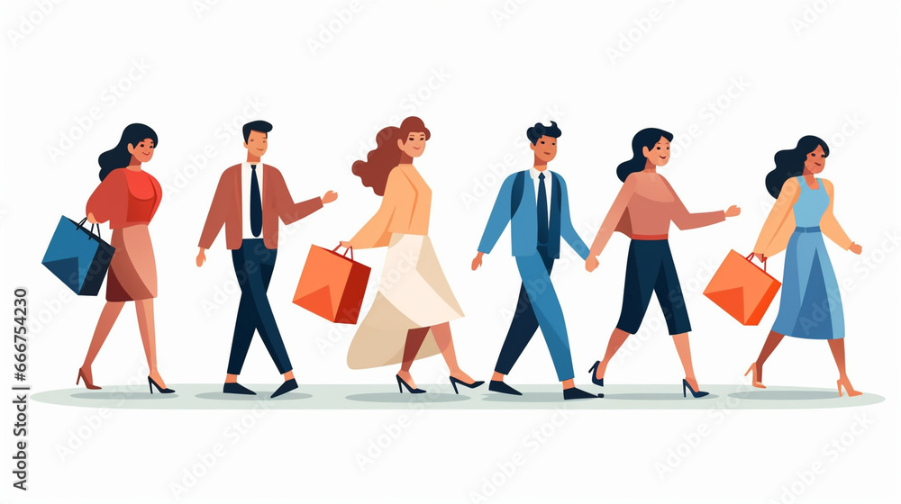 Crowd of happy people running fast. Group of excited men and women buyers hurrying and hunting for sales. Mad fans following and chasing for smb. Flat graphic illustration. Generated AI
Crowd of happy people running fast. Group of excited men and women buyers hurrying and hunting for sales. Mad fans following and chasing for smb. Flat graphic illustration. Generated AI