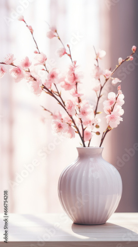 A beautiful arrangement of pink flowers in a white vase