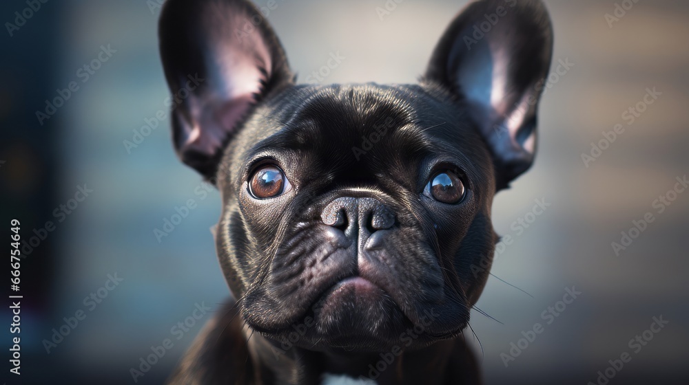 Charming Close-up of a French Bulldog's Face