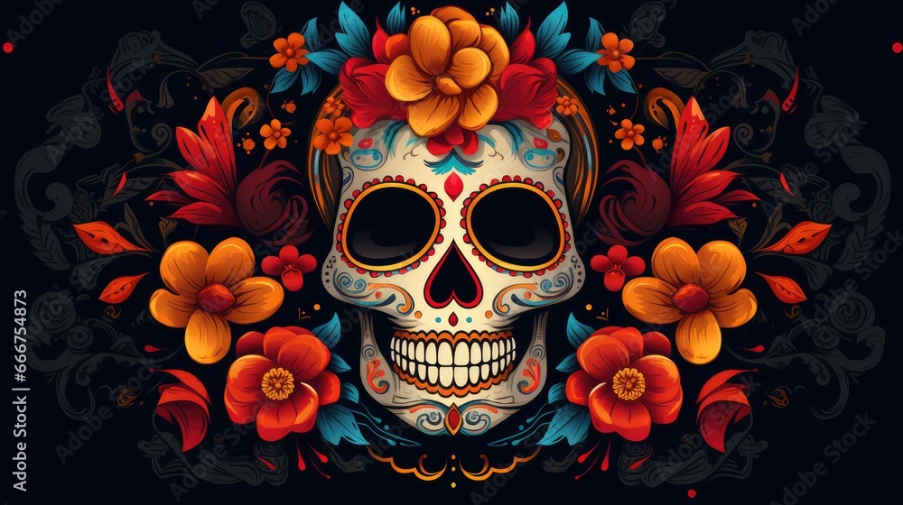 Day of the Dead skull background Day of the Dead skull background