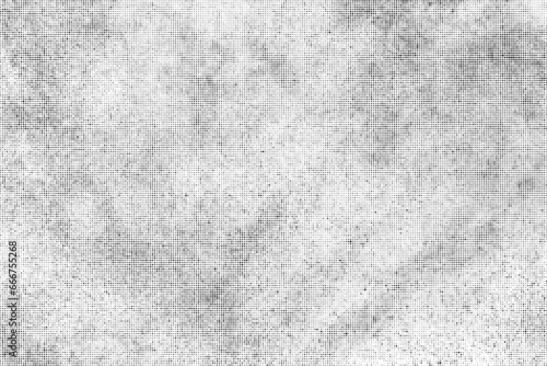 Black Halftone Texture On White Background. Modern Dotted Futuristic Backdrop. Fade Noise Overlay. Digitally Generated Image. Pop Art Style. Vector illustration.