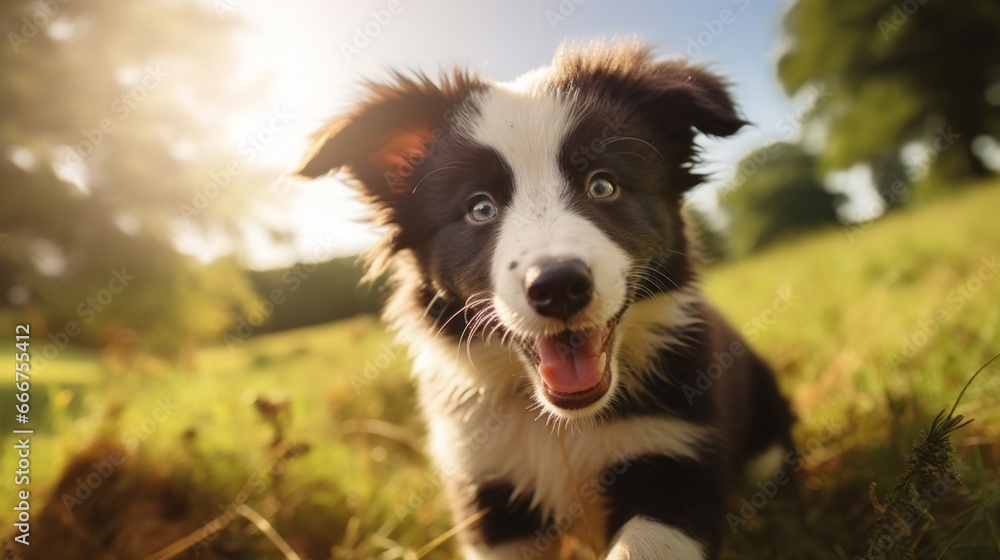 Energetic Border Collie Puppy