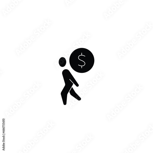 Debt concept line icon. Simple element illustration.Debt concept outline symbol design.