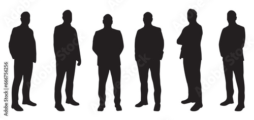 silhouettes of men in suit vector stock illustration