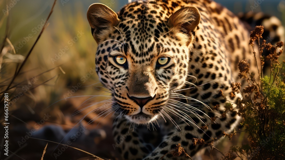 Obraz premium Animal Photography, Leopard in nature