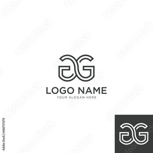 initial letter GG logo design template vector stock