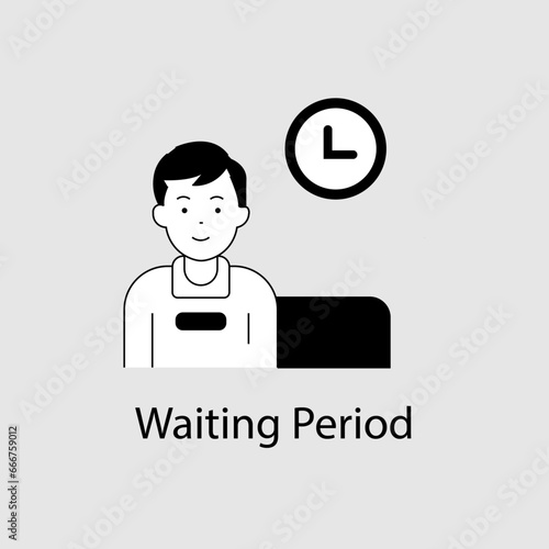 Healthcare Waiting Period icon with editable stroke.