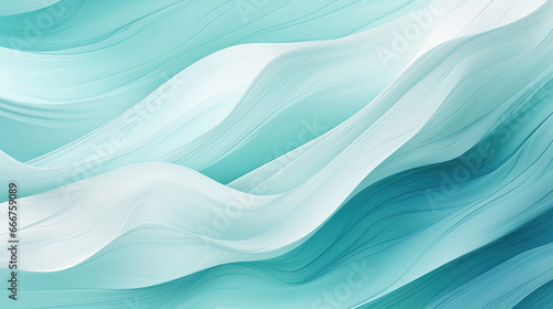 Oceanic Serenity: Elegant Aqua and Green Abstract Wave Patterns