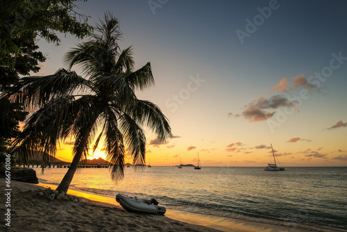 Sunset over Hillsborough Bay, Carriacou Island, Grenada. © donyanedomam
