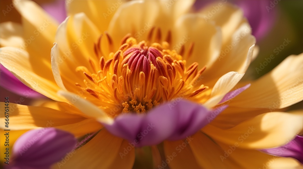 A stunningly vibrant summer scene captures the essence of a single flower basking in the warm rays of sunlight. The delicate petals are illuminated in a soft, golden glow