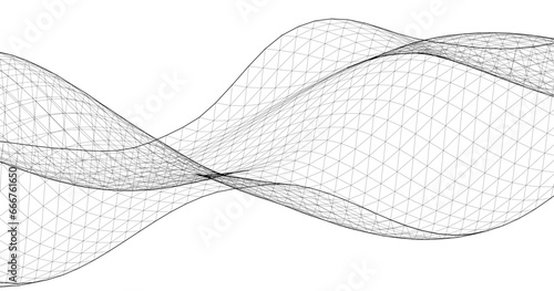 abstract geometric surface wave 3d