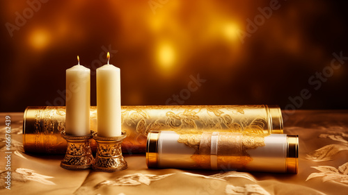 candles and decorations on the table