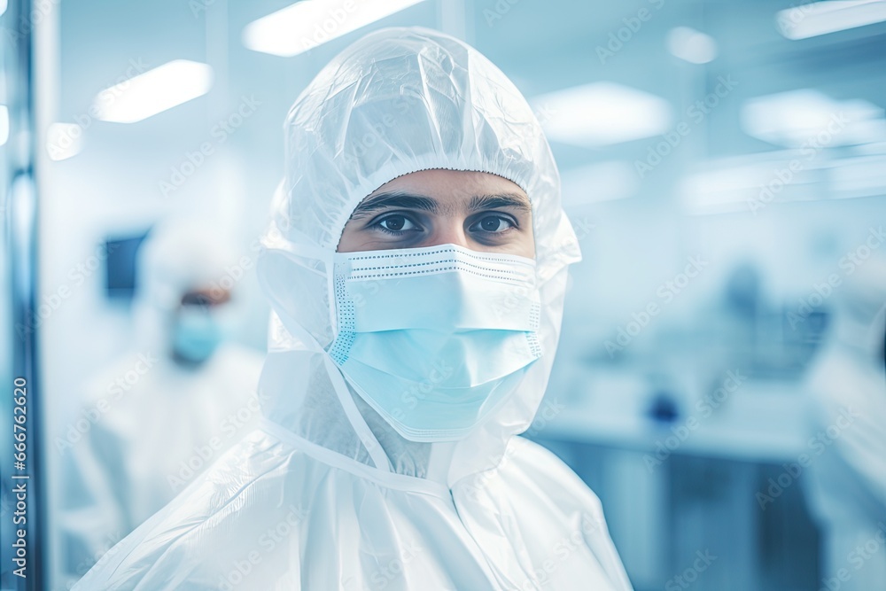 A healthcare professional in a protective suit and mask is conducting research in a laboratory, emphasizing the importance of safety and research during an epidemic. A healthcare professional in a protective suit and mask is conducting research in a laboratory, emphasizing the importance of safety and research during an epidemic.