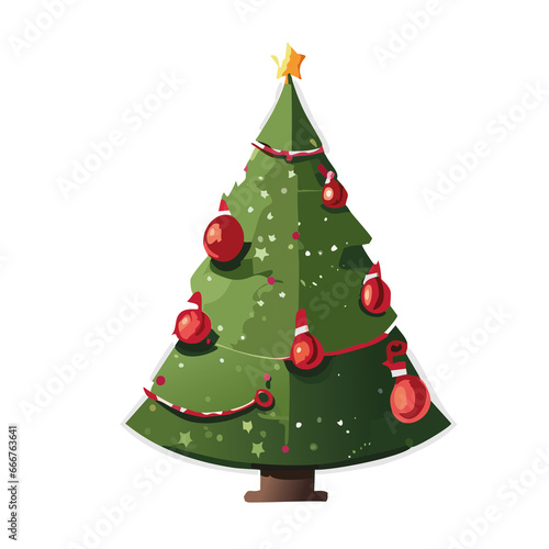 Wallpaper Mural christmas tree isolated on white Torontodigital.ca