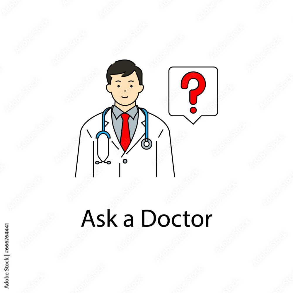 Ask a Doctor icon with editable stroke. Ask a Doctor icon with editable stroke.