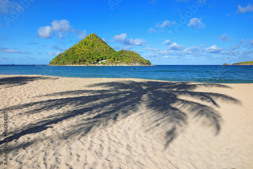 Levera Beach on Grenada Island with a view of Sugar Loaf Island, Grenada. photo