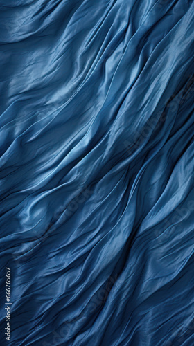 Wrinkled and Folded Navy Blue Cloth Texture: Perfect for Fashion Presentations