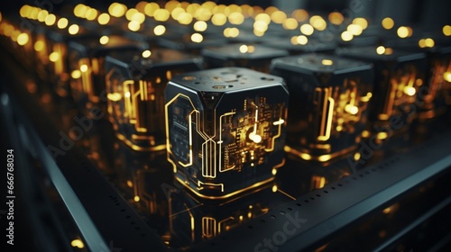 an elegant close-up of data servers and storage arrays, symbolizing the heart of this transformative technology.