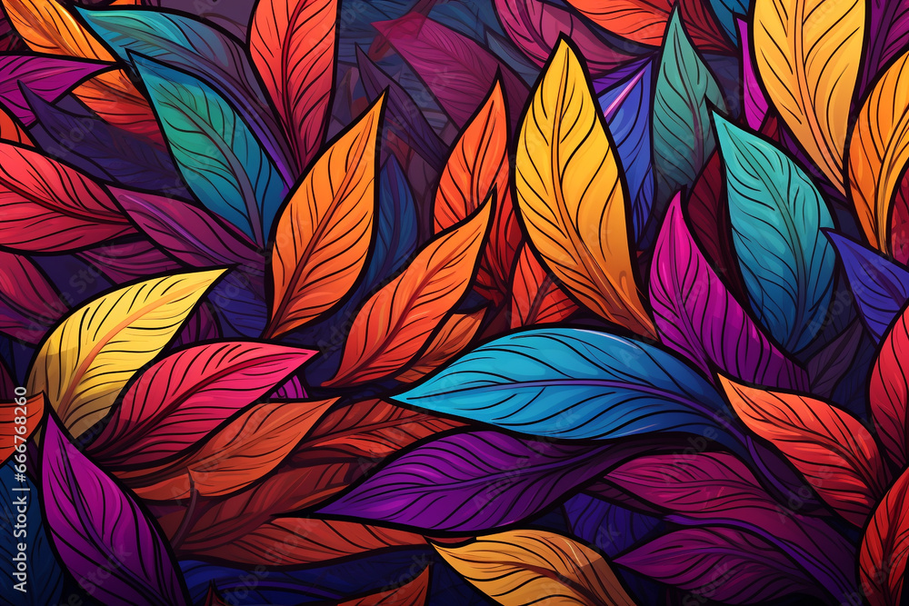 illustration of pattern with autumn leaves. Created with Generative AI illustration of pattern with autumn leaves. Created with Generative AI