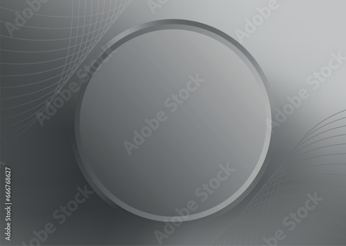 metallic button, modern circular offer banner background, silver gradient background, technological and elegant background
