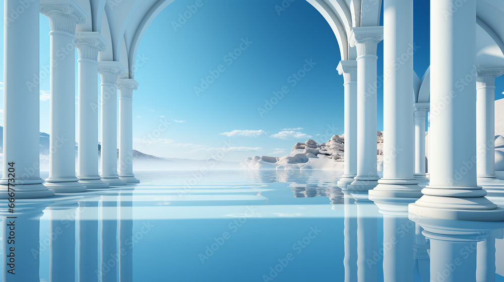 white marble columns in a modern building white marble columns in a modern building