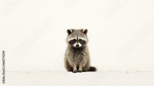  a raccoon sitting on the ground looking at the camera. generative ai